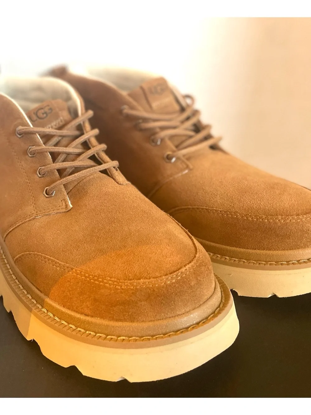 UGG Men's Chukka Lug Suede Boots Lace-Up Shoes NEW